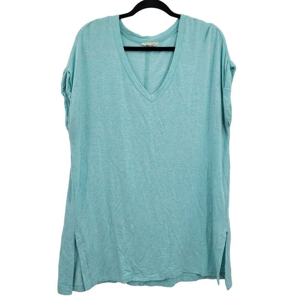 Z by Zobha Sweatshirt Tunic Top XXL Pastel Space‎ Dye Aqua Stretch Loungewear